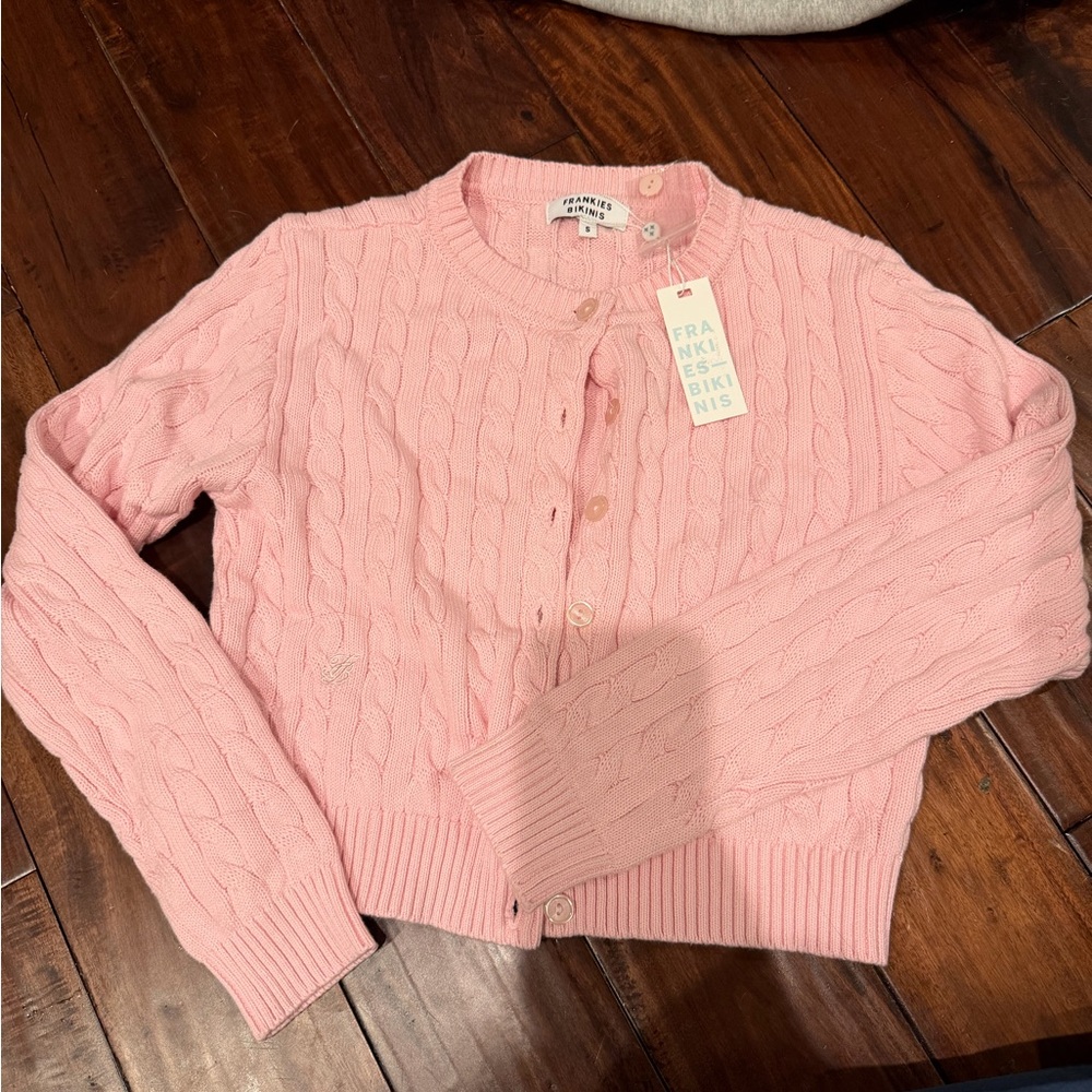 Frankie’s bikinis Pink Cable Knit Sweater